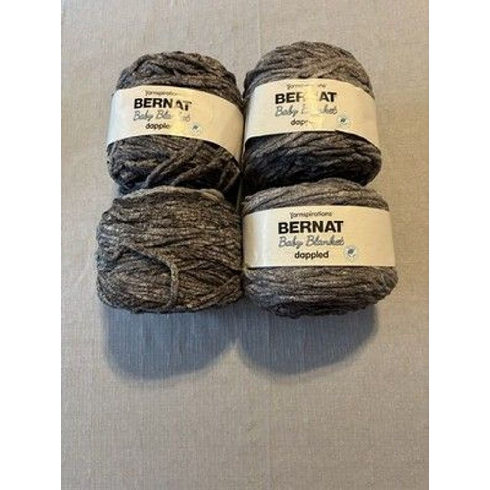 Lot 4 Bernat Baby Blanket Dappled yarn Charcoal 10.5 oz Super Bulky 220 yards